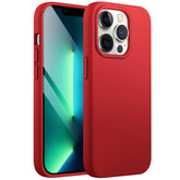 JETech Silicone Case for iPhone 13 Pro Max 6.7-Inch, Silky-Soft Touch Full-Body Protective Phone Case, Shockproof Cover with Microfiber Lining (Red)